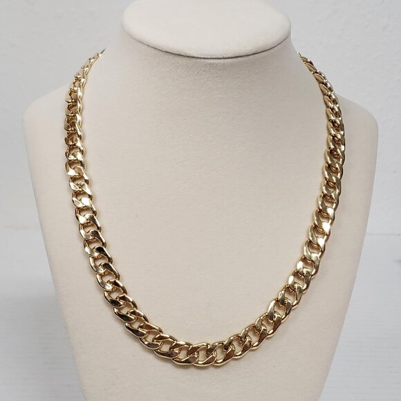Cuban Style Gold Plated Fashion Chain Necklace Unisex High Quality - Picture 1 of 3